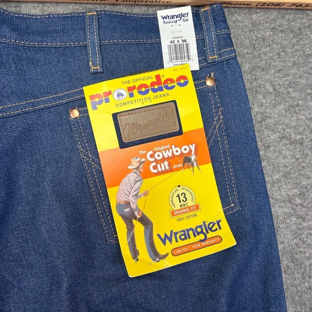 New Wrangler Jeans Mens 42x34 Original Fit Blue‎ Cowboy Cut Classic Western Ride